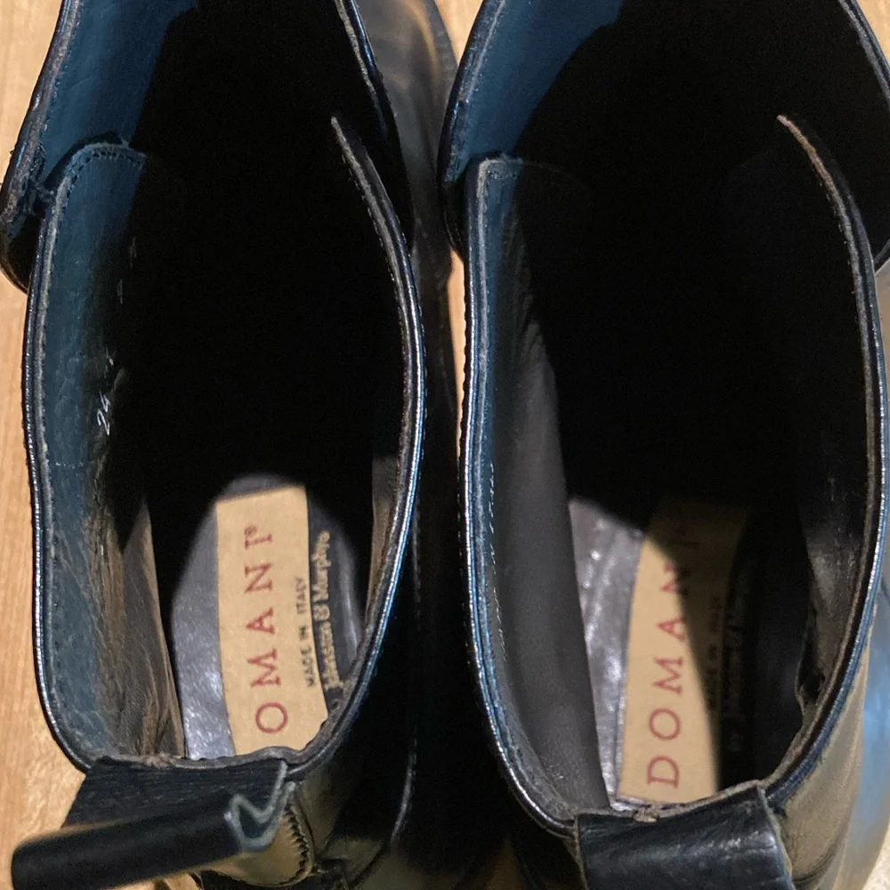 EUC Men’s  Domani Made In Italy Black Leather  Ankle Boots Size 9M - Picture 4 of 9